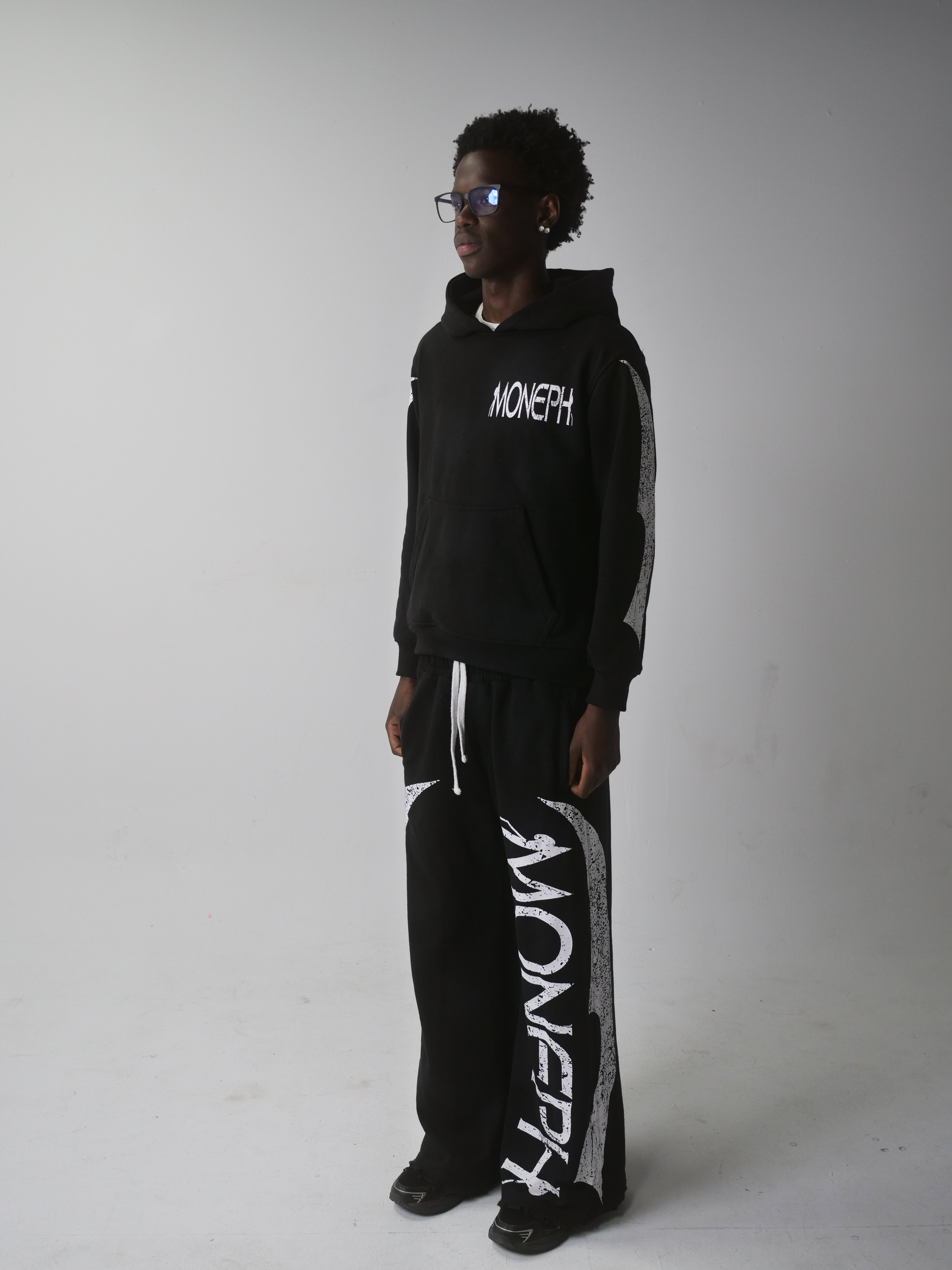 Moneph "PRINCIPIUM" BLACK SWEATPANTS