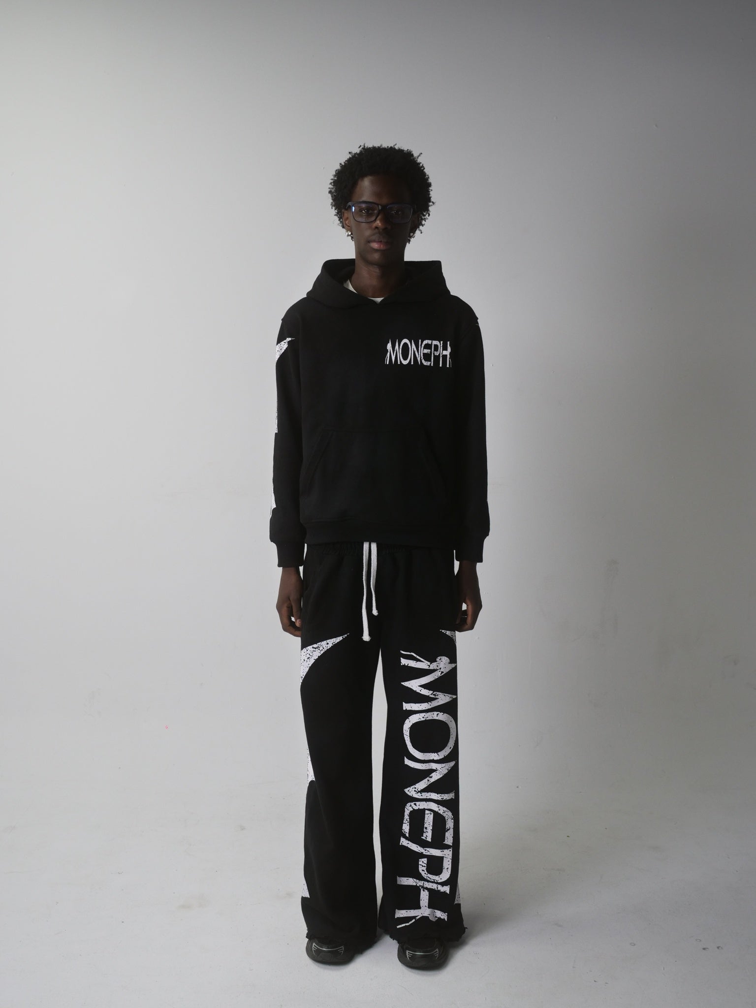 Moneph "PRINCIPIUM" BLACK SWEATPANTS